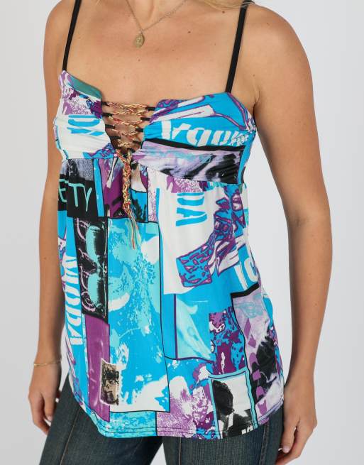 Vintage Eleven S cami in light blue, 4 of 4