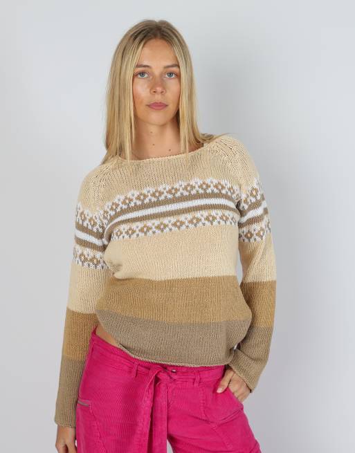 Vintage Elisa Immagine M knitted jumper in bronze