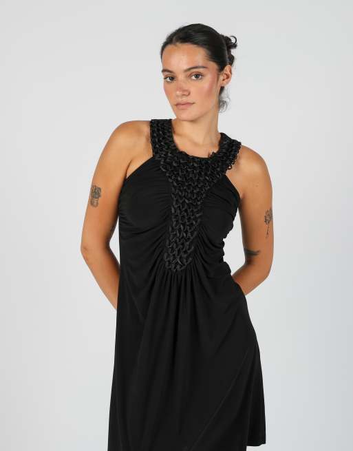 Vintage Elisa Landri S woven midi dress in black, 2 of 4