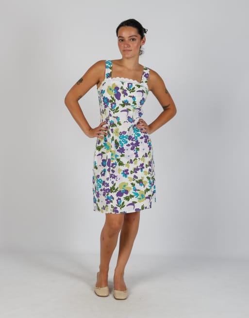 Vintage Elisa Landri S woven midi dress in white