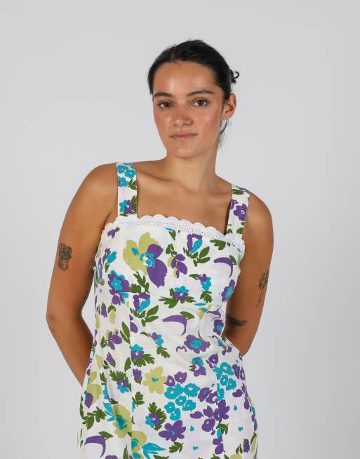 Vintage Elisa Landri S woven midi dress in white, 2 of 4