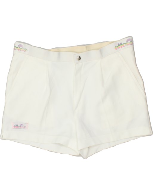 Vintage Ellesse Size L Graphic Chino Shorts in White