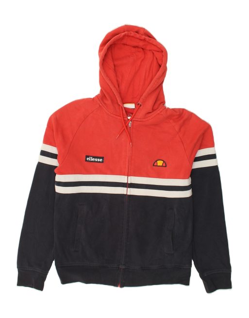 Vintage Ellesse Size M Colourblock Zip Hoodie Sweater in Red Gcds donut logo print T shirt Viola ClassicfuncenterShops