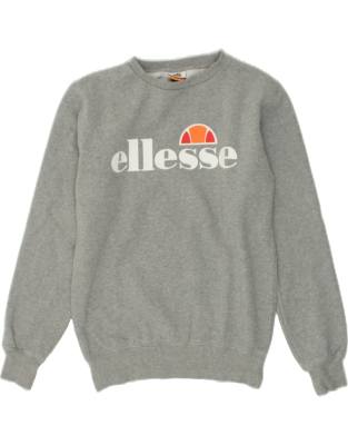 Vintage Ellesse Size S Graphic Sweatshirt Jumper in Grey