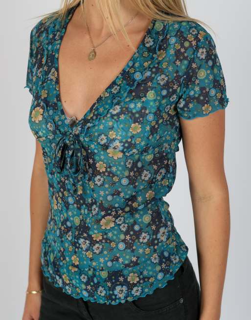 Vintage Elnic Style S blouse in blue, 4 of 4