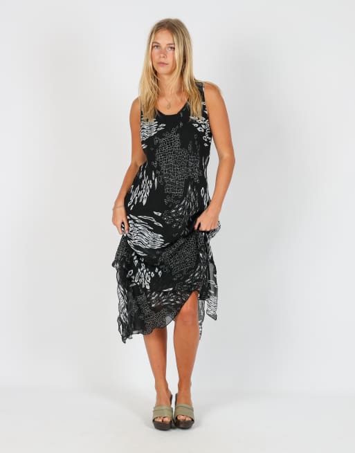 Vintage Emmetti M woven maxi dress in black