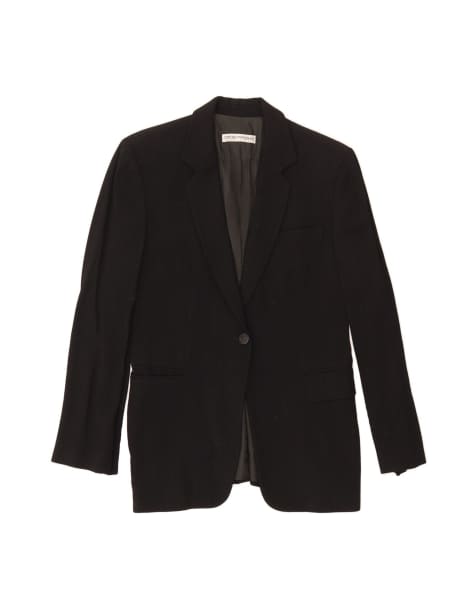 Vintage Emporio Armani 1 Button Blazer Jacket It 42 Medium In Black Striped - view 1