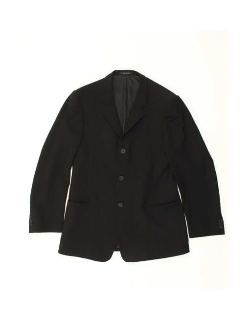 Vintage Emporio Armani 3 Button Blazer Jacket It 52 XL In Black