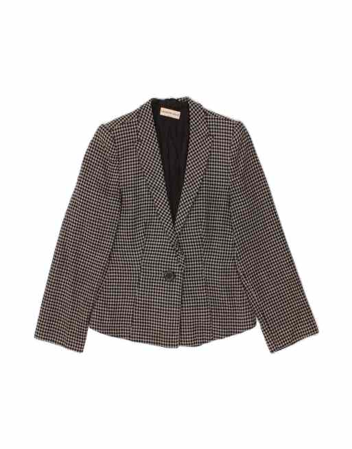 Vintage Emporio Armani Blazer Jacket It 44 Medium In Black Houndstooth