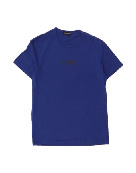 Vintage Emporio Armani Graphic T-shirt Top Large In Blue - view 1