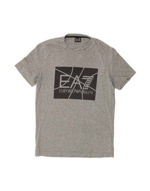 Vintage Emporio Armani Graphic T-shirt Top Large In Grey