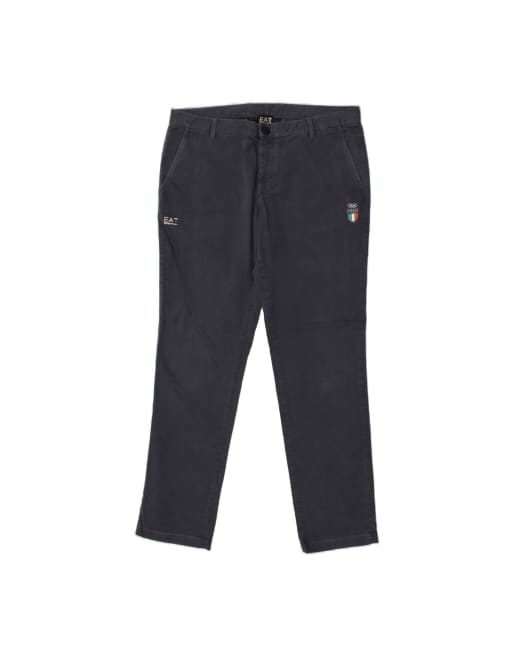 Vintage Emporio Armani High Waist Slim Chino Trousers 2XL W36 L34 In Blue
