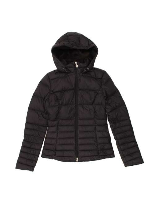 Vintage Emporio Armani Hooded Padded Jacket UK 12 Medium In Black