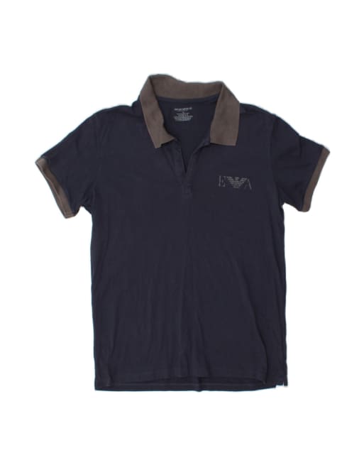 Vintage Emporio Armani Polo Shirt It 48 Medium In Blue