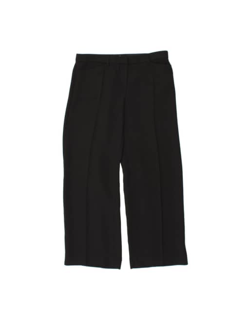 Vintage Emporio Armani Straight Casual Trousers It 44 Medium W32 L29 In Black