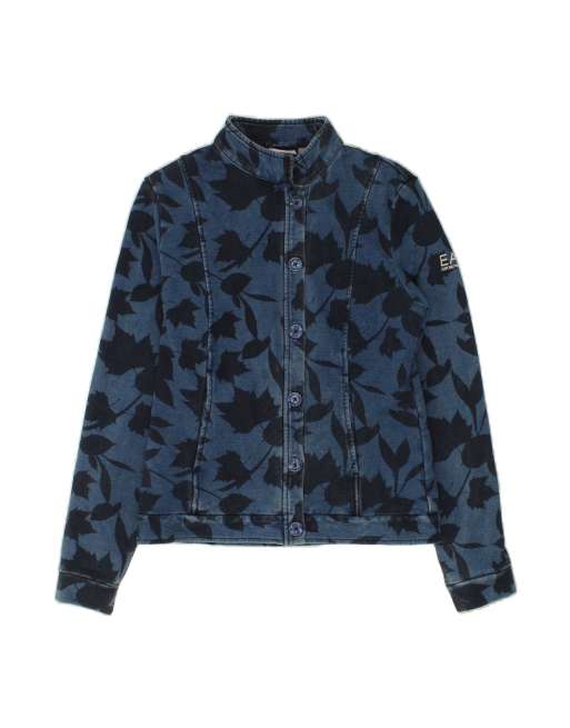 Vintage Emporio Armani Tracksuit Top Jacket UK 10 Small In Blue