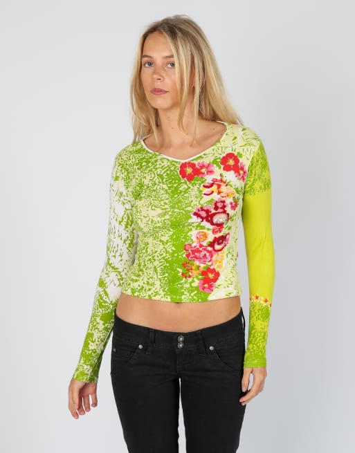 Vintage Emporio della Moda S woven top in light green