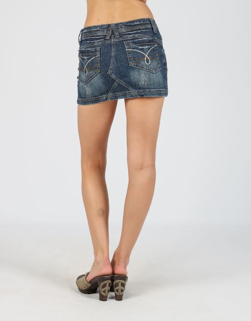Vintage Energie XS denim mini skirt in blue, 4 of 4