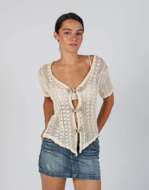 Vintage Ennepi M knitted top in cream, 3 of 4