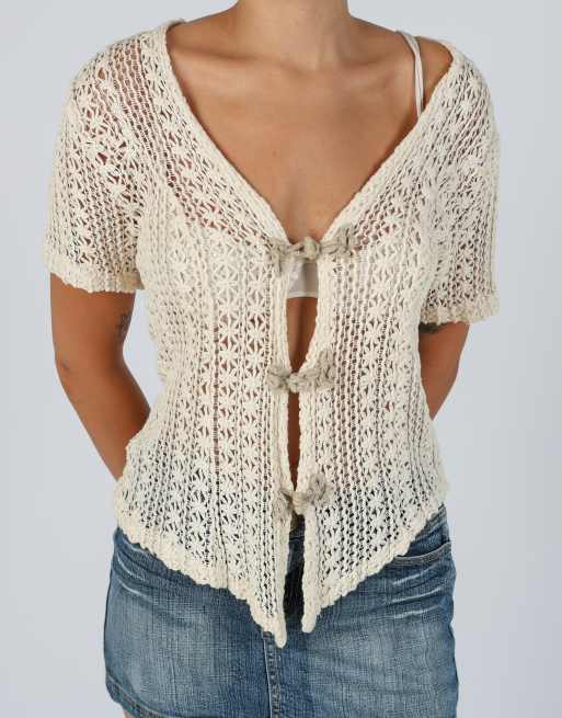 Vintage Ennepi M knitted top in cream, 4 of 4