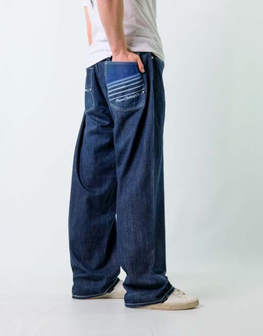 Vintage Enyce 40x34 Denim Hip Hop Baggy Jeans Navy Blue