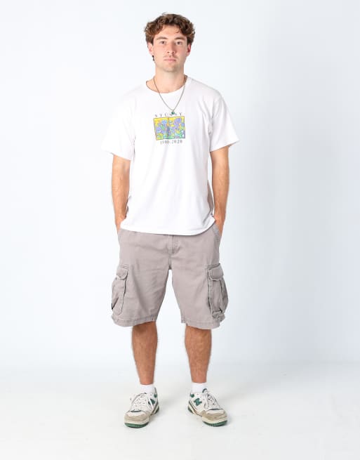 Vintage Epic Studio 36x22 canvas cargo shorts in light grey