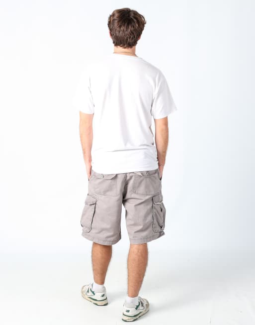 Vintage Epic Studio 36x22 canvas cargo shorts in light grey, 3 of 4