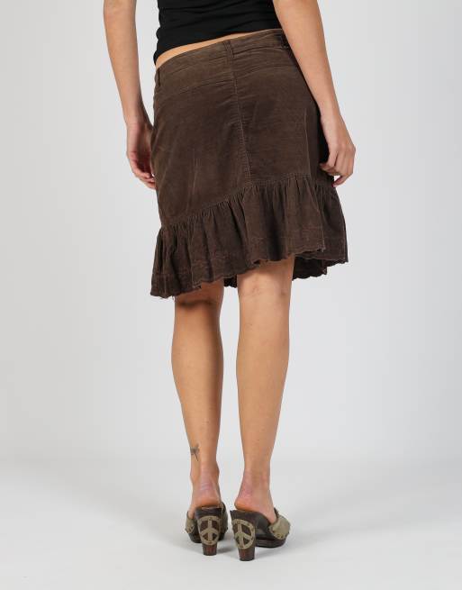 Vintage Esisto S cord skirt in brown, 2 of 4