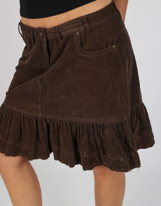 Vintage Esisto S cord skirt in brown, 4 of 4