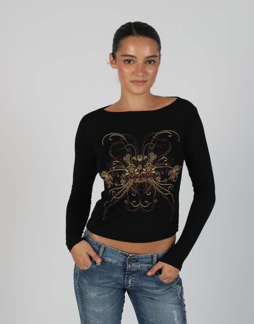 Vintage Esisto S long sleeve top in black