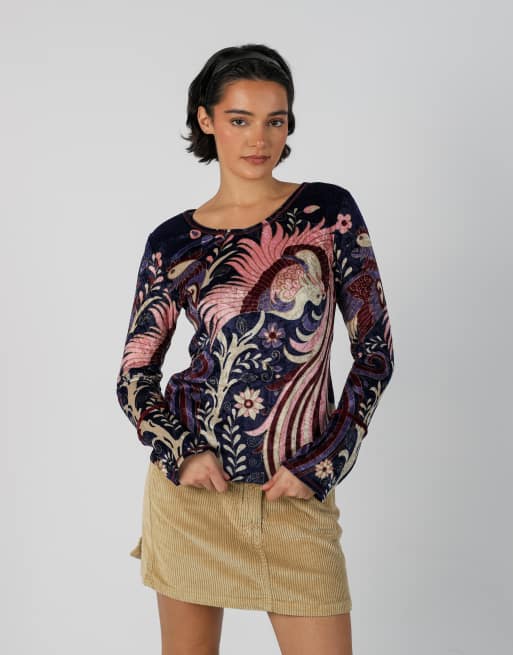 Vintage Esisto S long sleeve top in purple, 1 of 4
