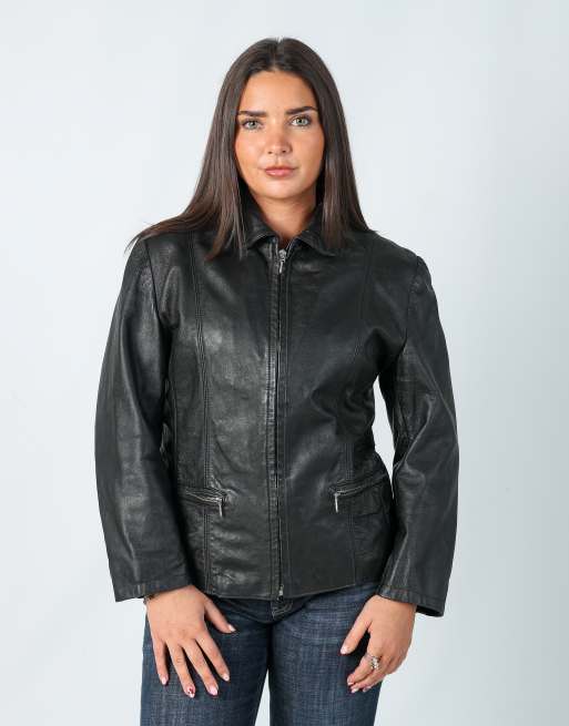 Vintage Espirit M leather jacket in black