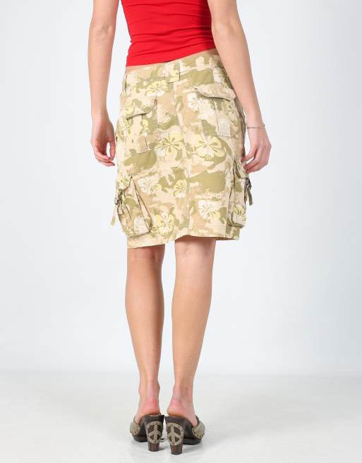Vintage Espirit M woven mini skirt in khaki green, 2 of 4