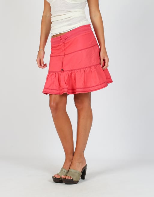 Vintage Espirit S woven midi skirt in coral, 2 of 4
