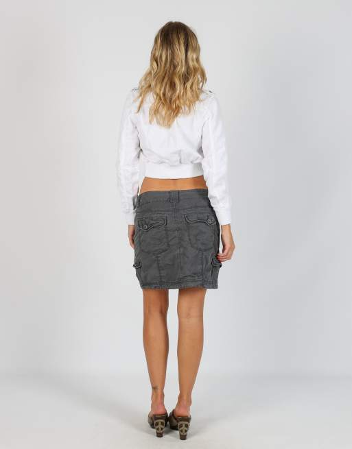 Vintage Espirit S woven mini skirt in charcoal grey, 3 of 4