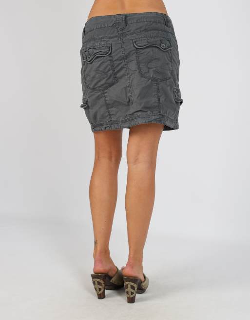 Vintage Espirit S woven mini skirt in charcoal grey, 4 of 4