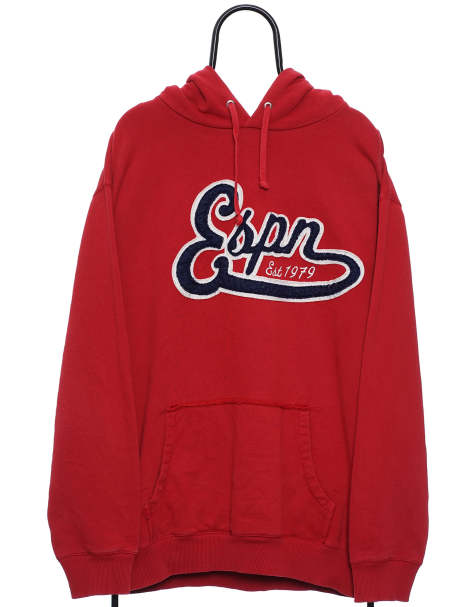 Vintage ESPN size XL hoodie in red - view 1