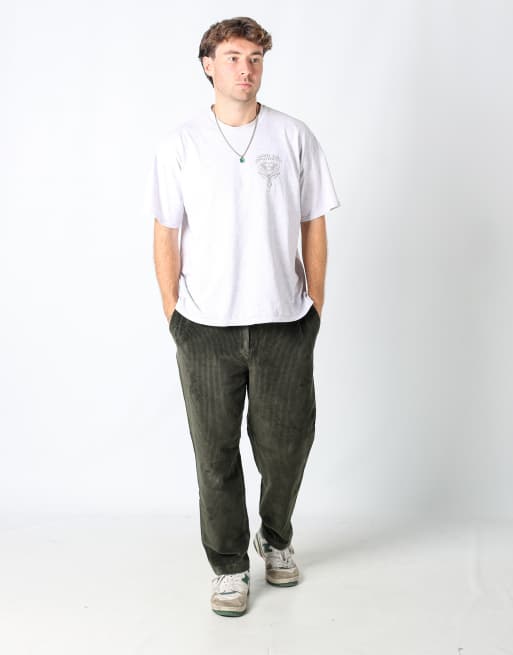 Vintage Essentials by Slimma 32x30 corduroy pants in dark green