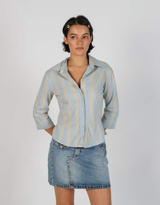 Vintage Etam M shirt in light blue, 1 of 4