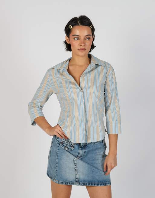 Vintage Etam M shirt in light blue, 3 of 4