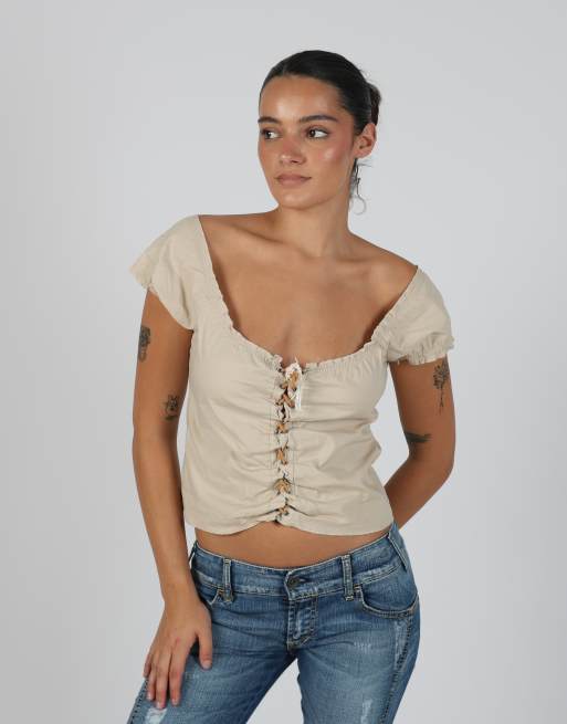 Vintage Euronova M blouse in beige, 3 of 4