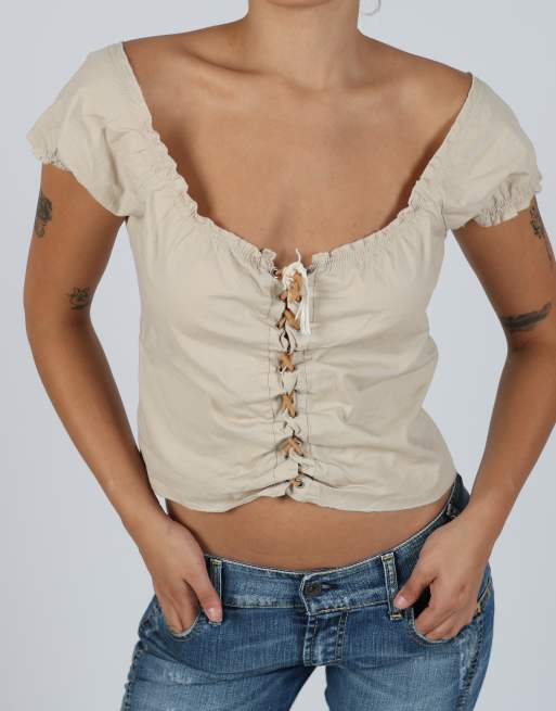 Vintage Euronova M blouse in beige, 4 of 4