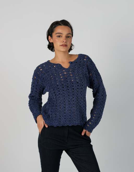 Vintage Evidence M knitted jumper in blue, 3 of 4