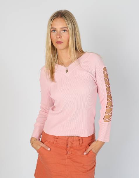 Vintage Excellent S long sleeve top in baby pink - view 1