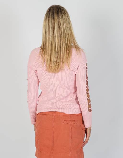 Vintage Excellent S long sleeve top in baby pink, 2 of 4