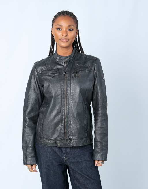 Vintage Excessive L leather jacket in black
