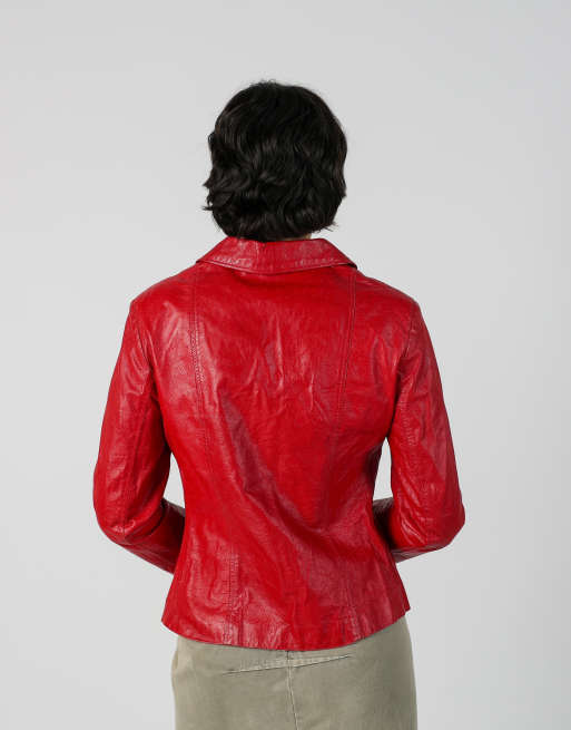 Vintage Exo S leather jacket in red, 2 of 4
