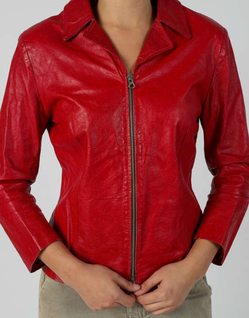 Vintage Exo S leather jacket in red, 4 of 4