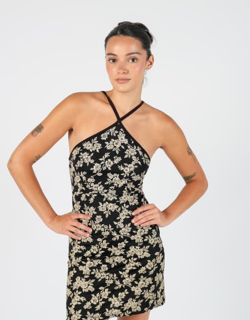 Vintage Extra XS woven mini dress in black, 2 of 4