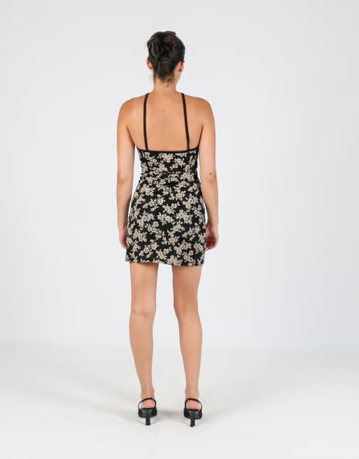 Vintage Extra XS woven mini dress in black, 3 of 4
